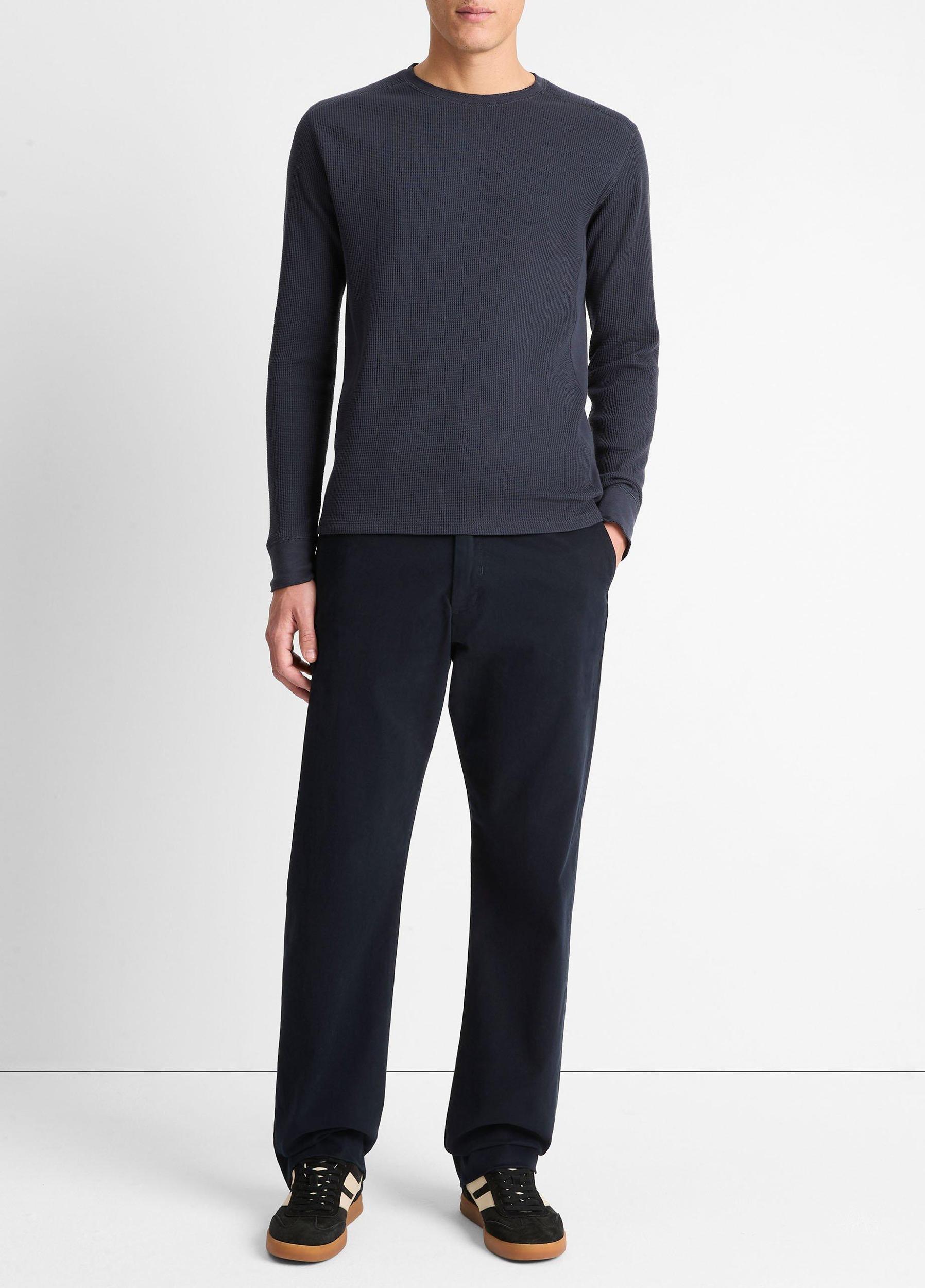 Pima Cotton-Blend Thermal Long-Sleeve Pullover Product Image