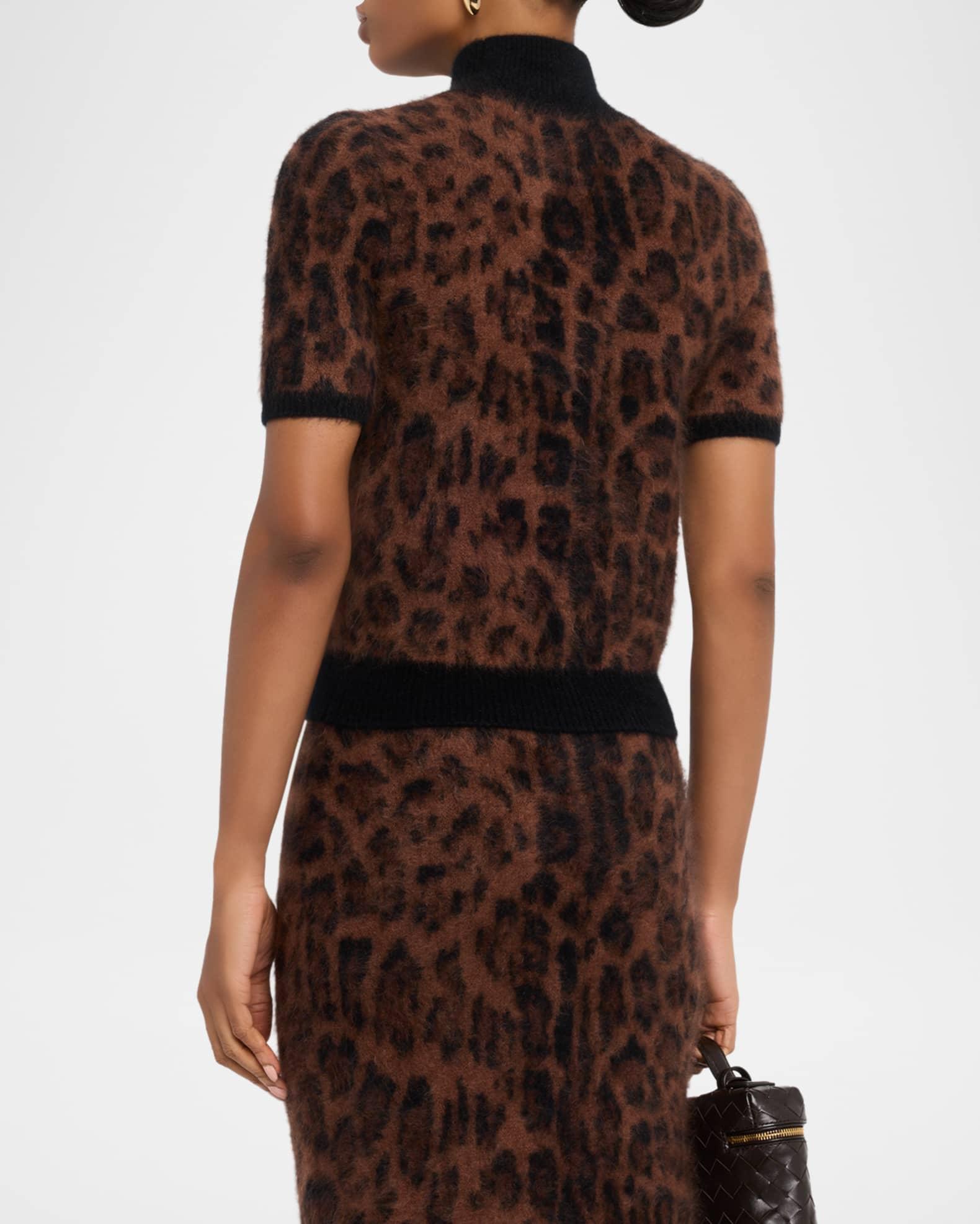 Ari Leopard Print Brushed Cashmere Sweater Product Image