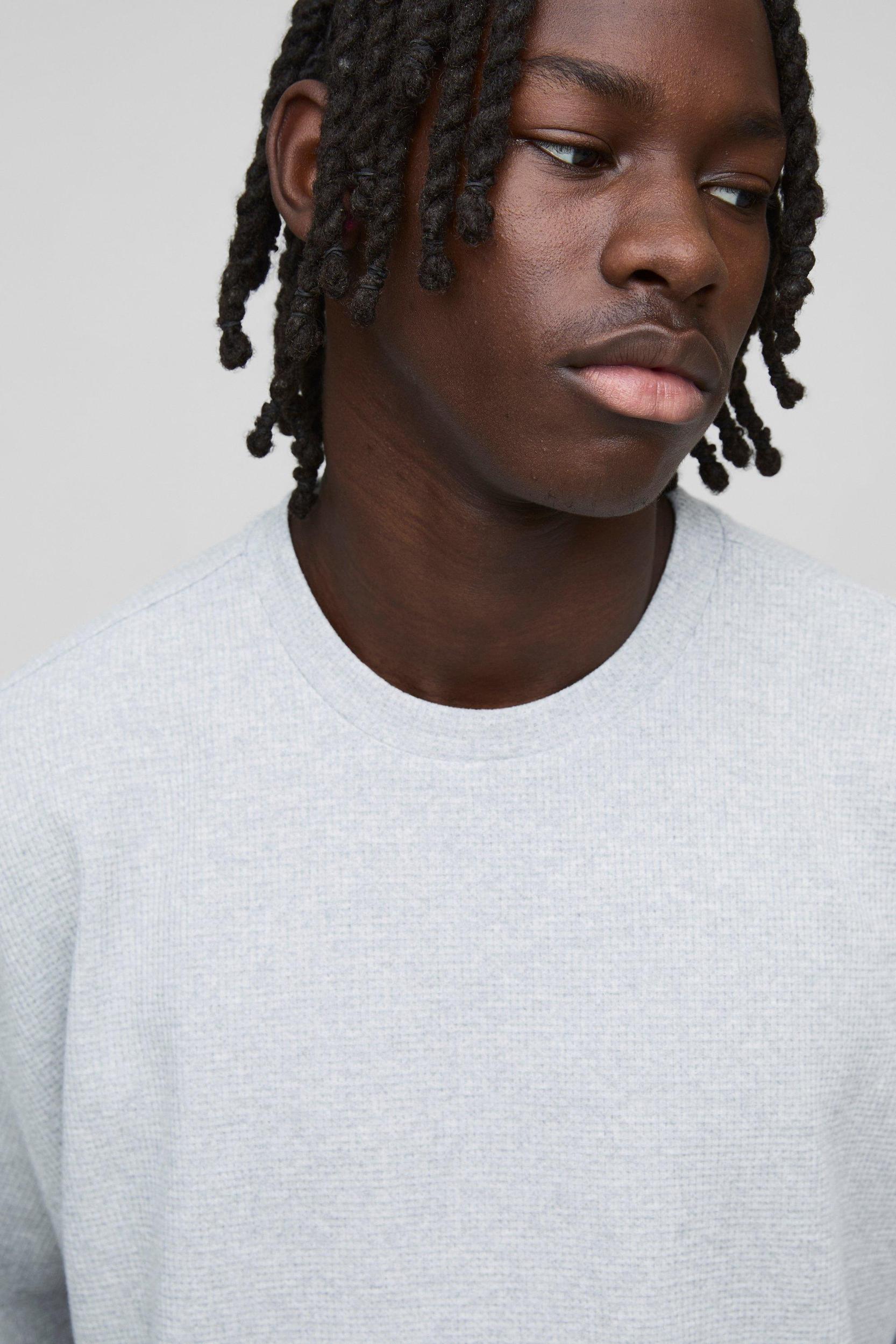 Oversized Boxy Waffle Jersey T-Shirt | boohooMAN USA Product Image