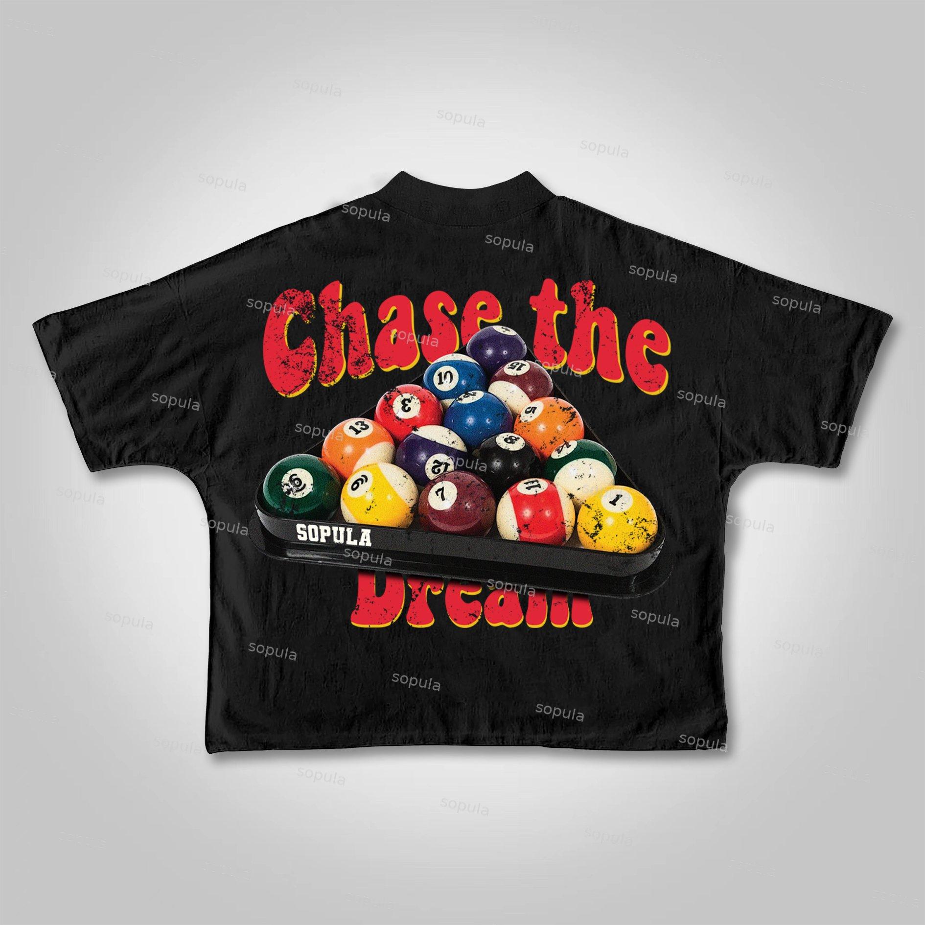 Sopula Chase The Dream Vintage Billiards Graphics Cropped T-Shirts Product Image