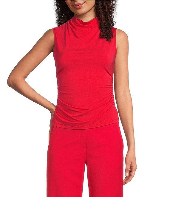 Alex Marie Wendy Draped Cowl Neck Sleeveless Blouse Product Image