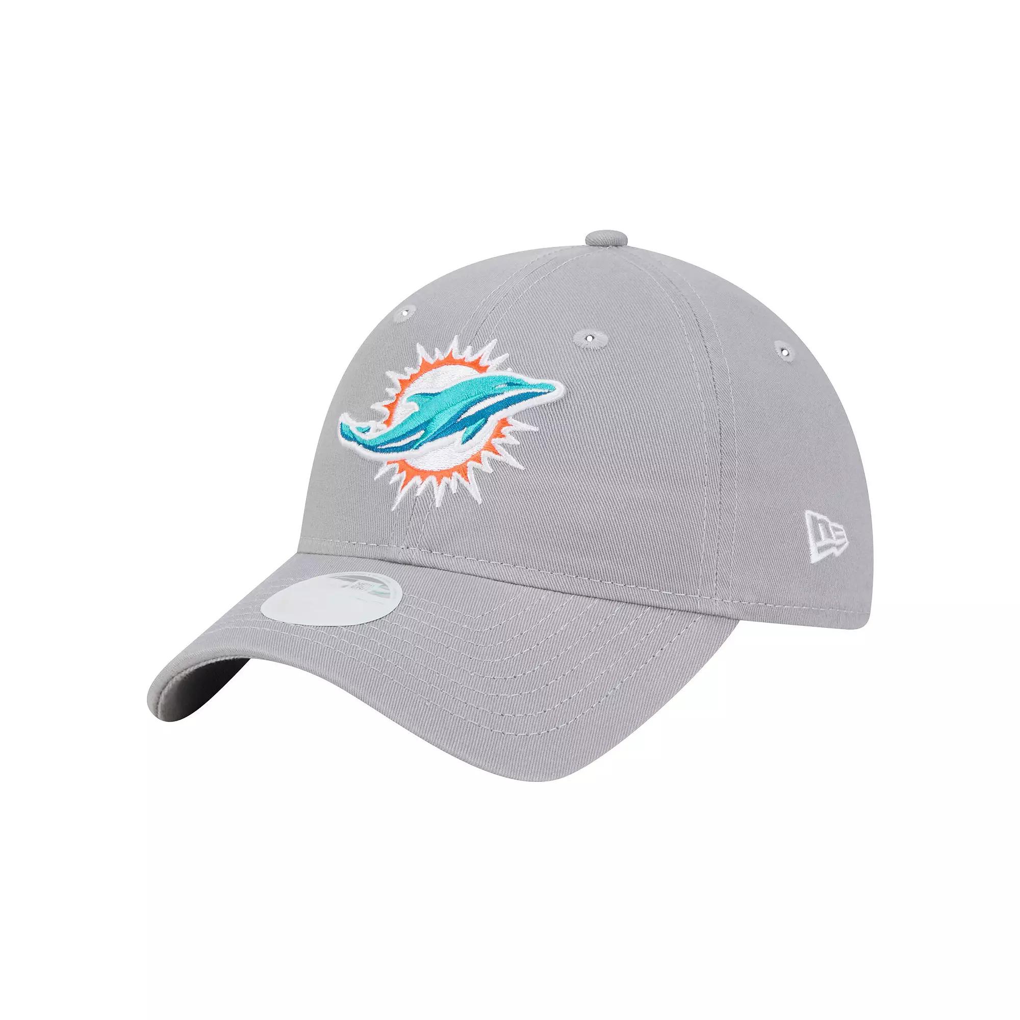 Women's New Era Gray Miami Dolphins Main 9TWENTY Adjustable Hat, Grey Product Image