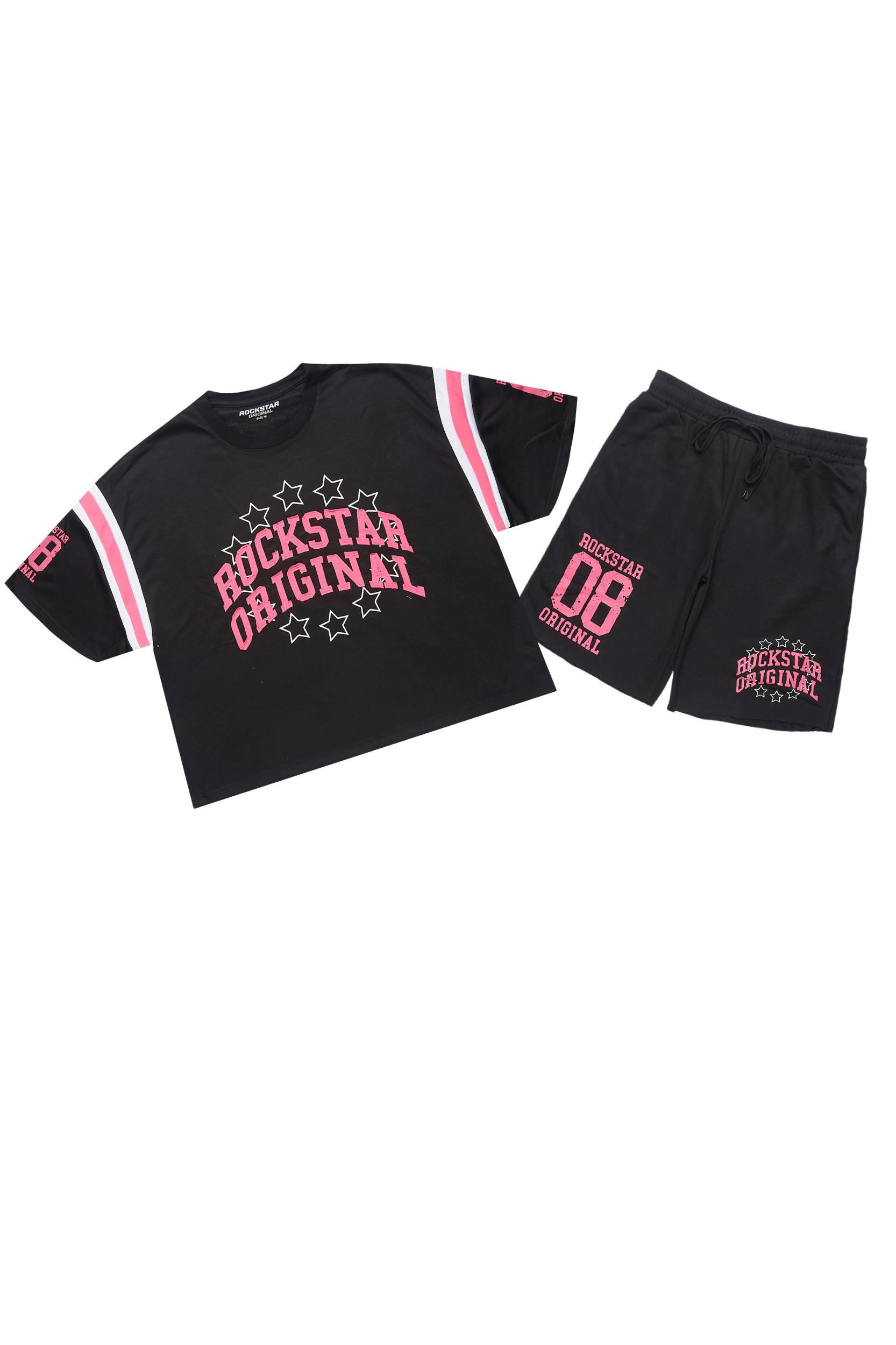 Ronnica Black T-Shirt Short Set Female Product Image