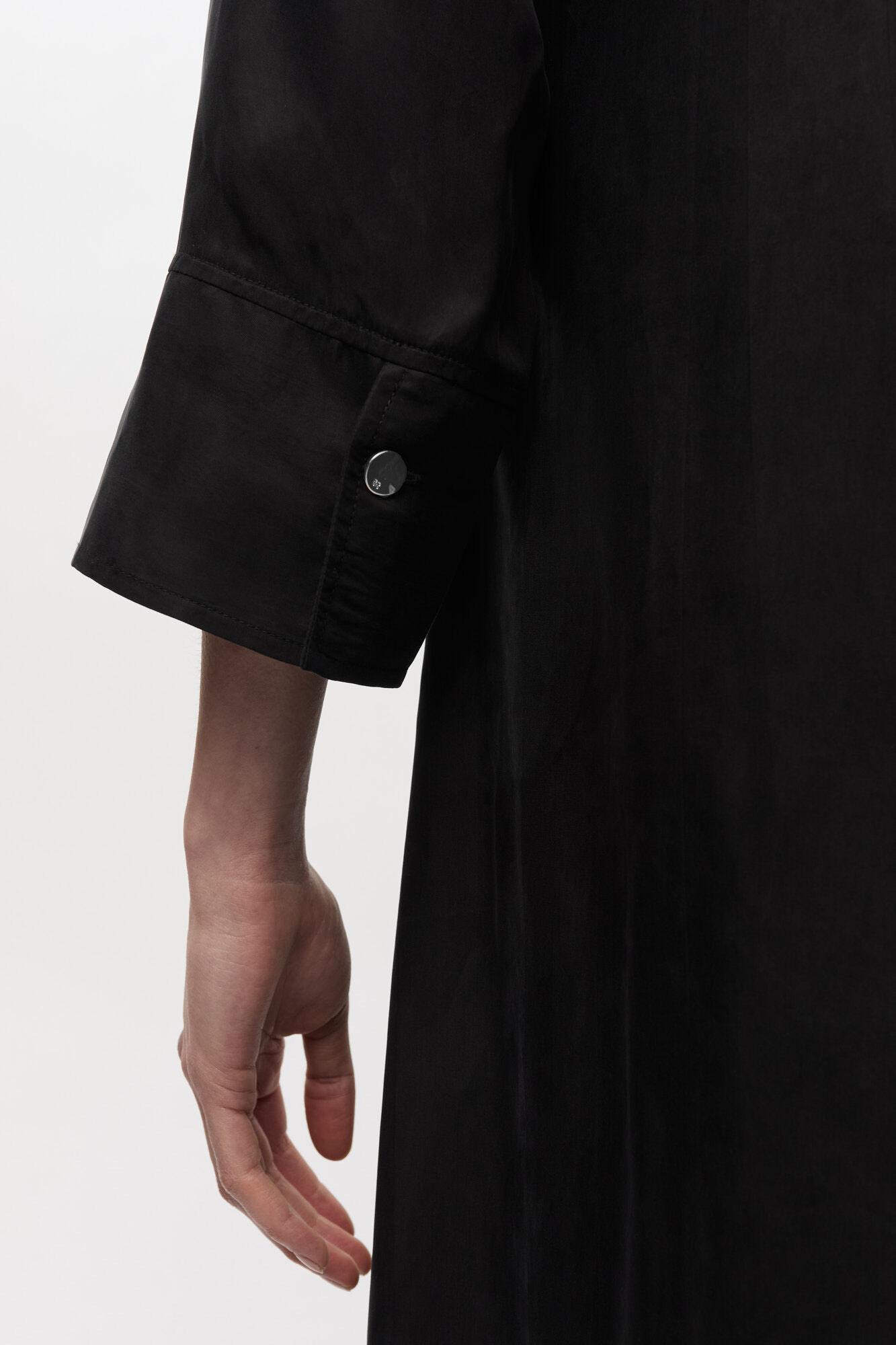 Black Fluid Cupro Maxi Dress Product Image