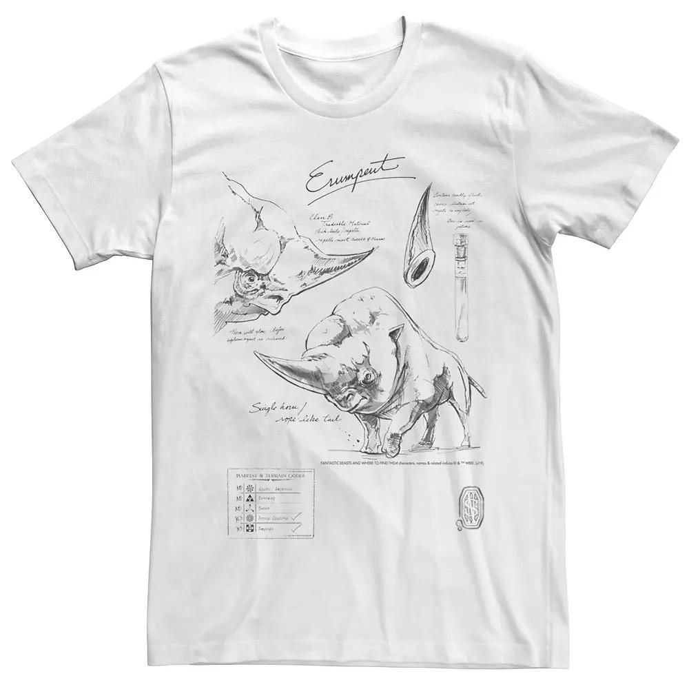 Men's Harry Potter Fantastic Beats Erumpent Sketch Collage Graphic Tee,  Product Image