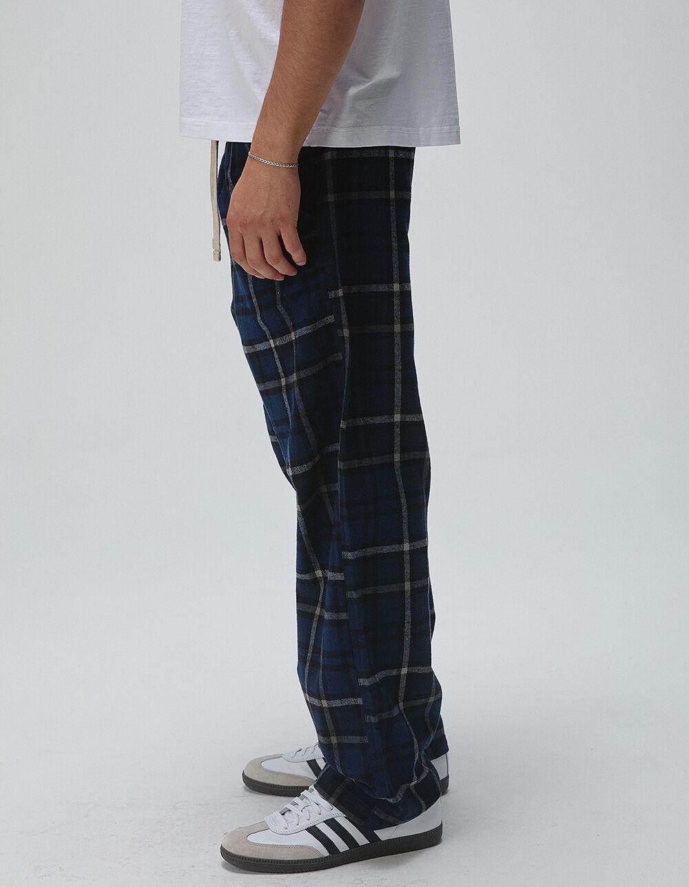 RSQ Mens Plaid Pajama Pants - WHT/GRAY Product Image