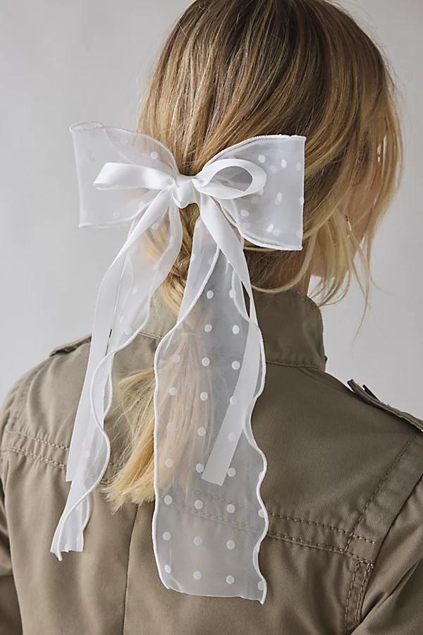 Inez Chiffon Ribbon Hair Bow Hair Clip Womens at Urban Outfitters Product Image