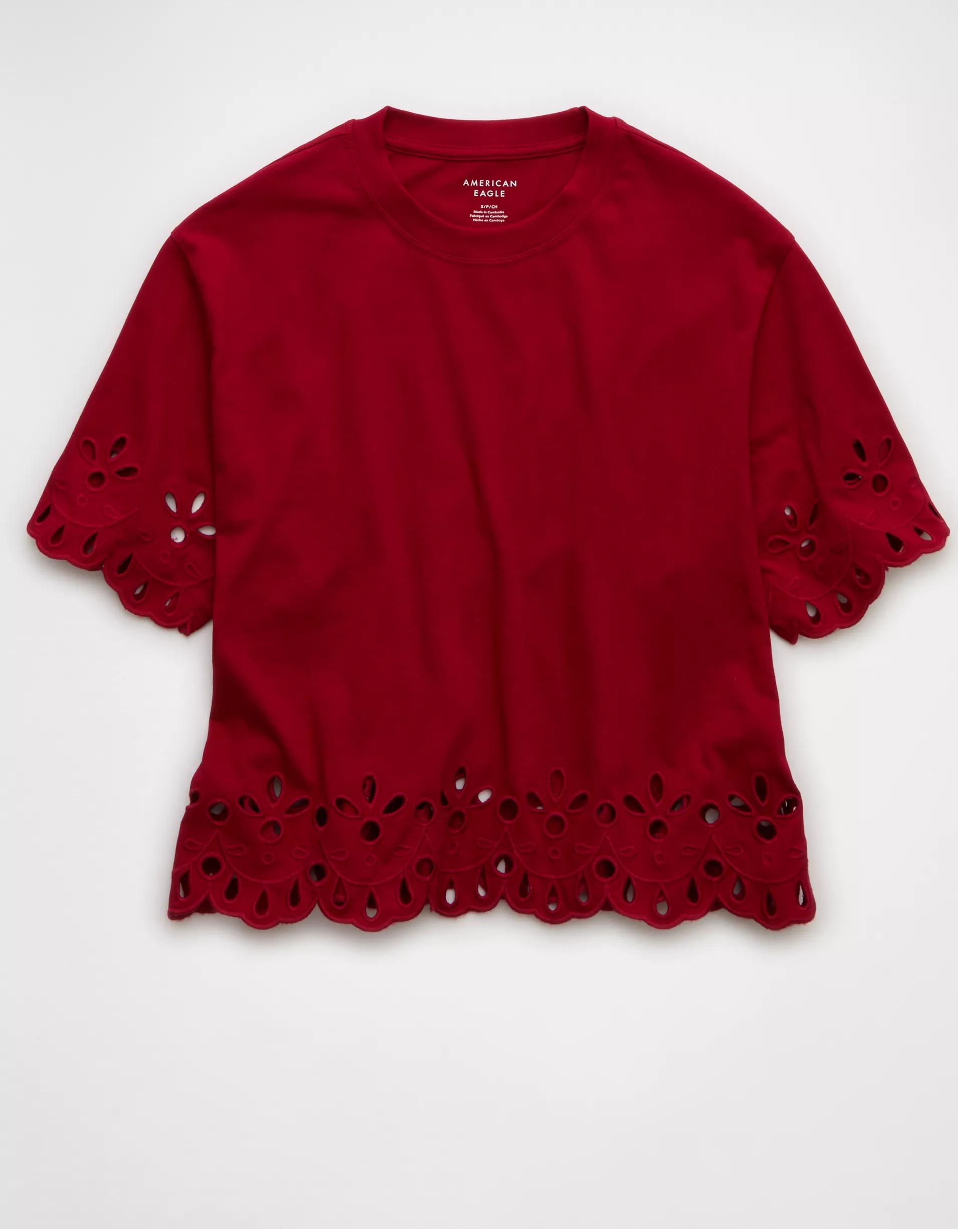 AE Boxy Eyelet T-Shirt Product Image
