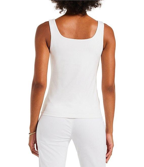 NIC + ZOE Stretch Cotton Square Neck Sleeveless Fitted Shelf Bra Tank Product Image
