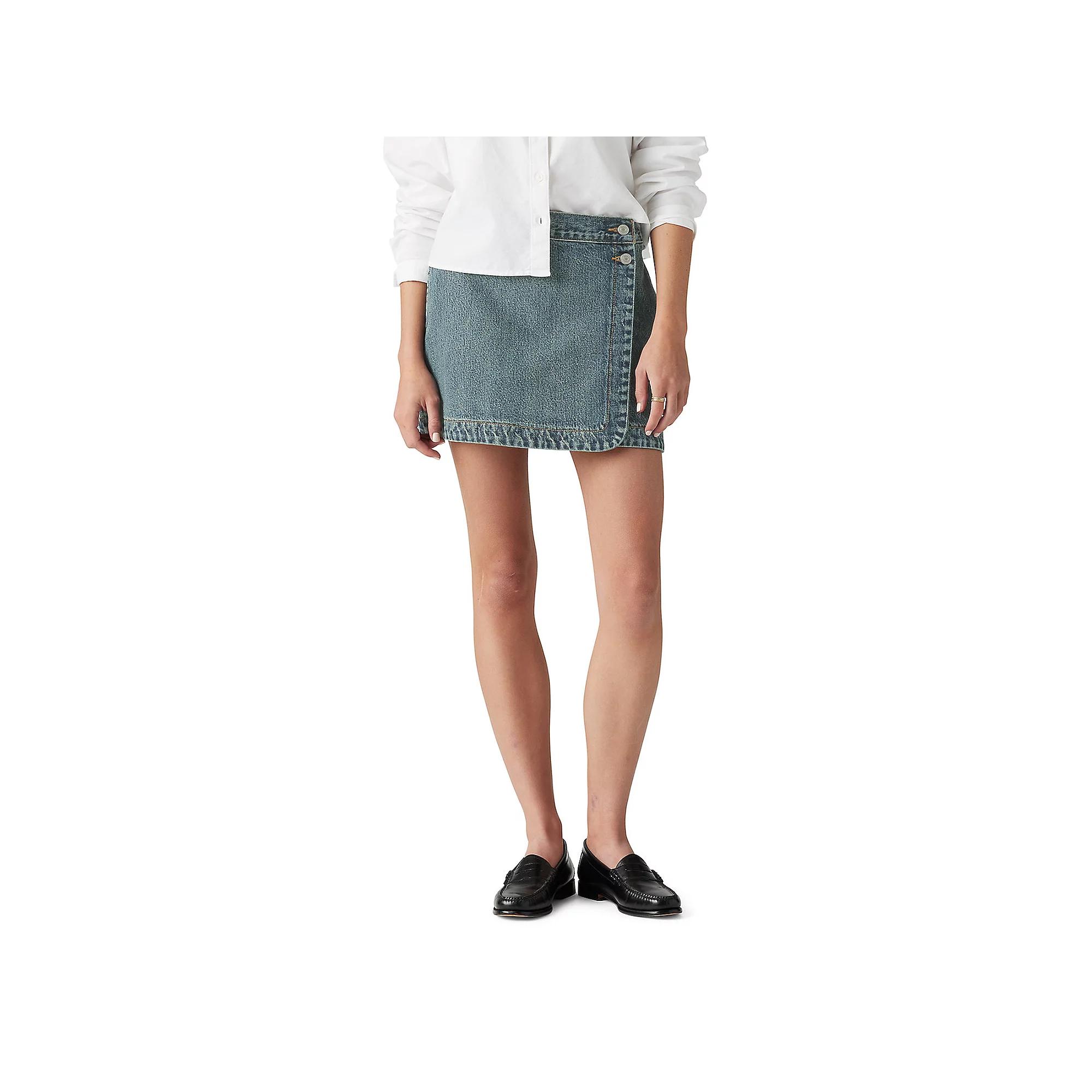 Women's Levi's® Denim Faux-Wrap Mini Skirt, Size: 31(US 12)Medium, You Need Me Product Image
