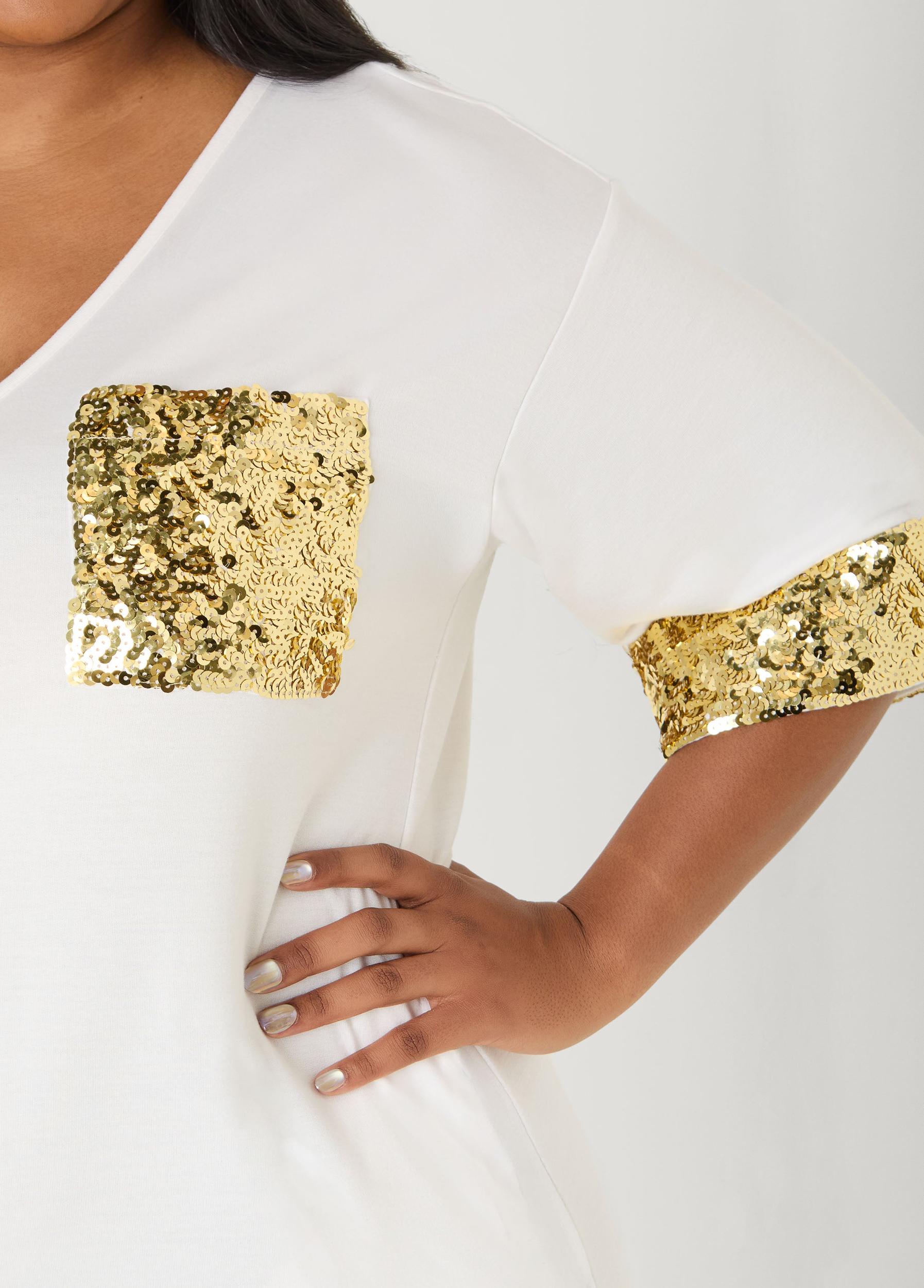 Sequined Terry T Shirt Dress Product Image