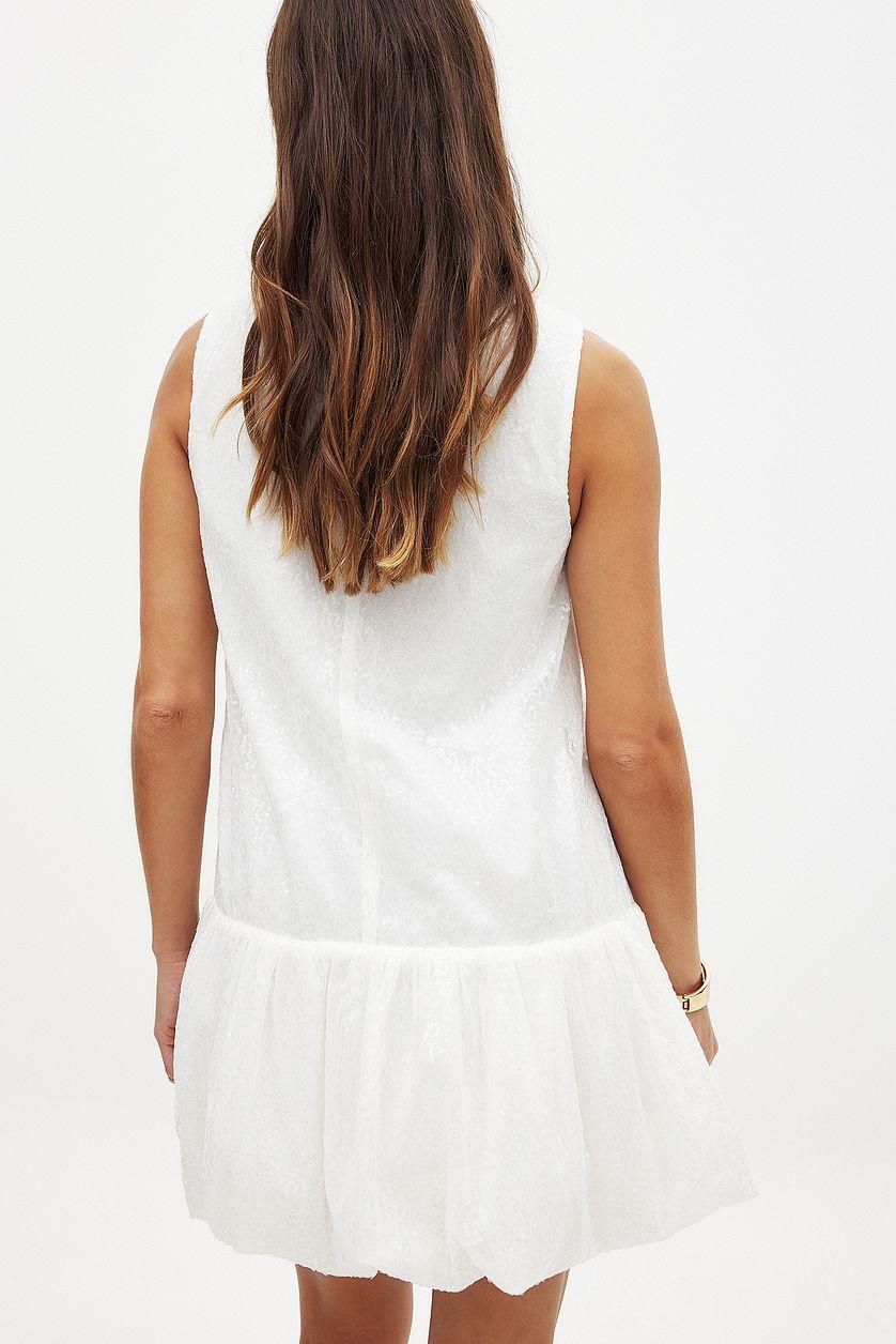 Sequin Bubble Hem Mini Dress Product Image