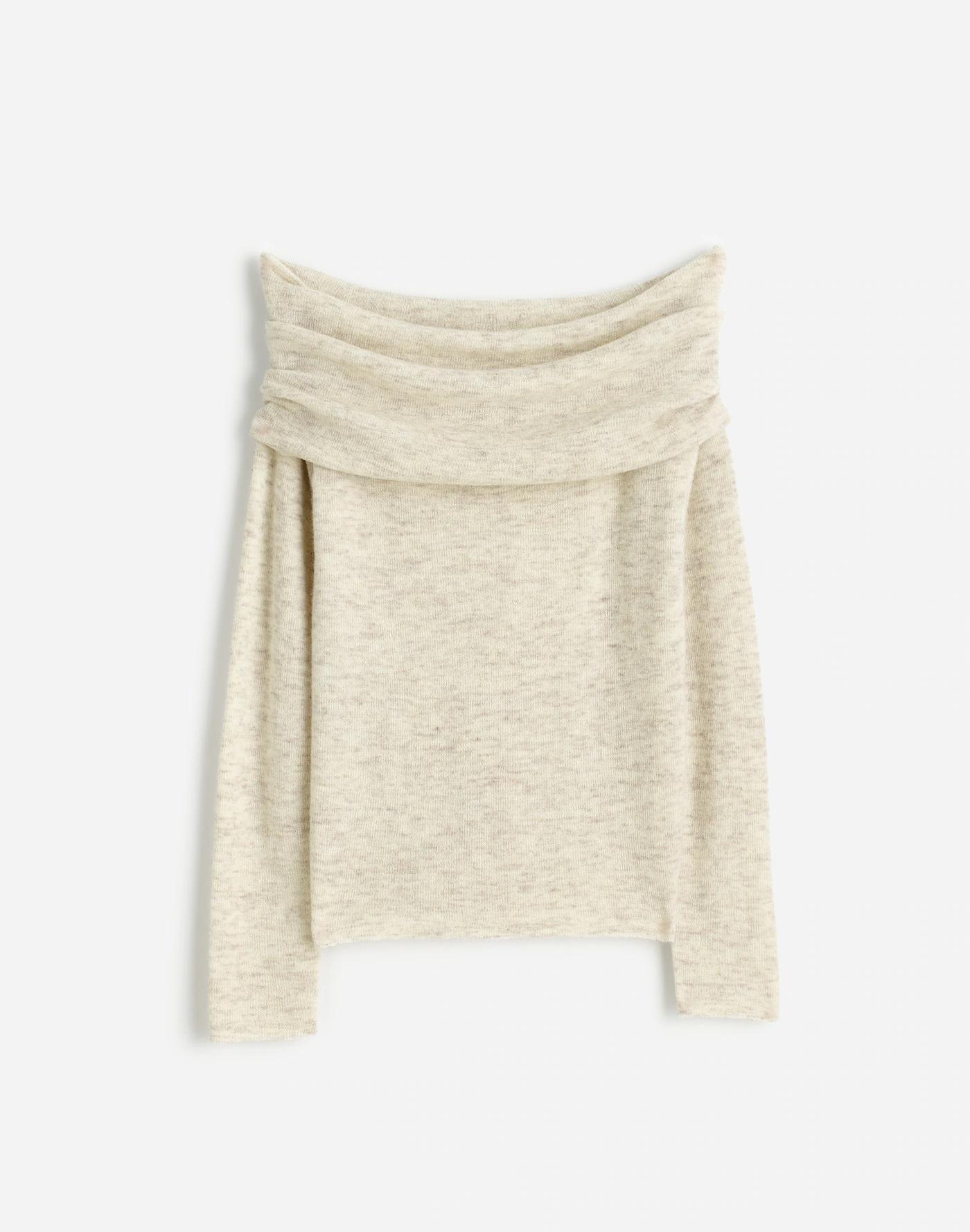 Alpaca-Blend Off-Shoulder Sweater Product Image