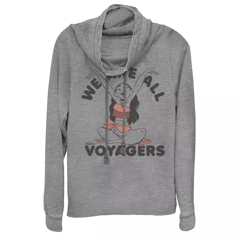 Disney's Moana All Voyagers Juniors' Cowlneck Graphic Lightweight Long Sleeve, Girl's, Size: XL, Gray Grey Product Image