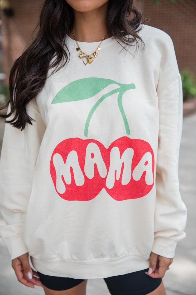Mama Cherry Cream Graphic Sweatshirt Product Image