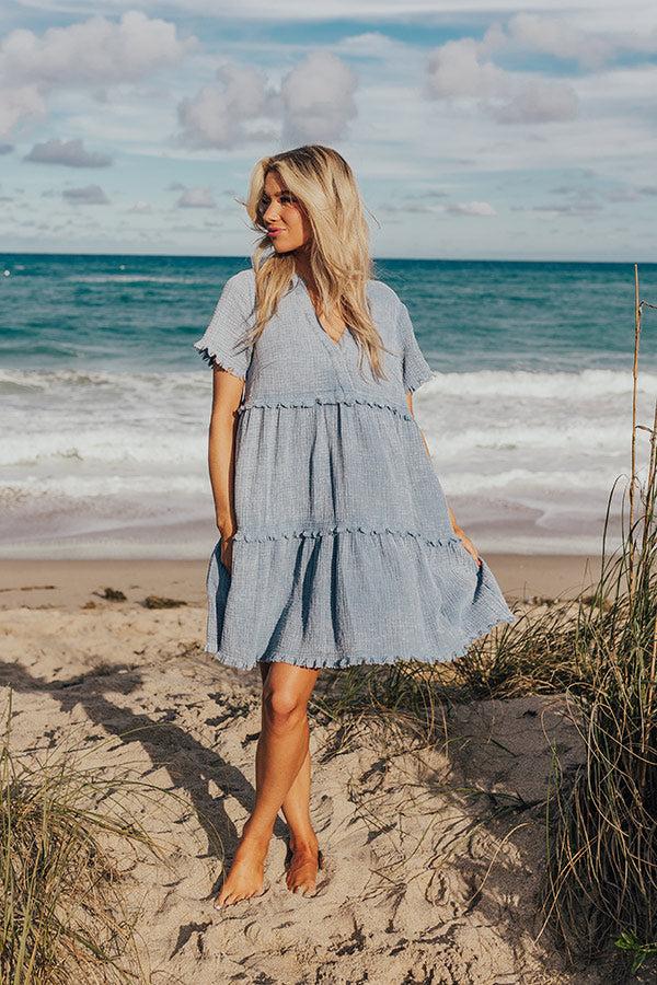 Summer Mimosa Babydoll Dress in Airy Blue Product Image