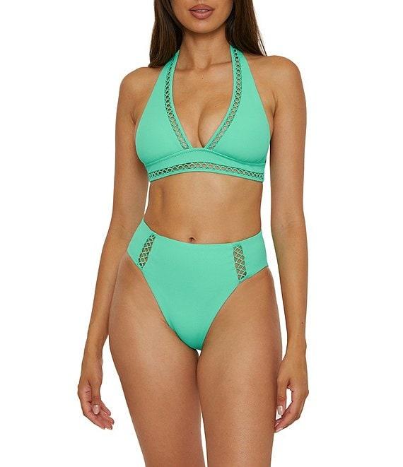 Becca By Rebecca Virtue Modern Edge Fine Ribbed Texture High Waist Swim Bottom Product Image
