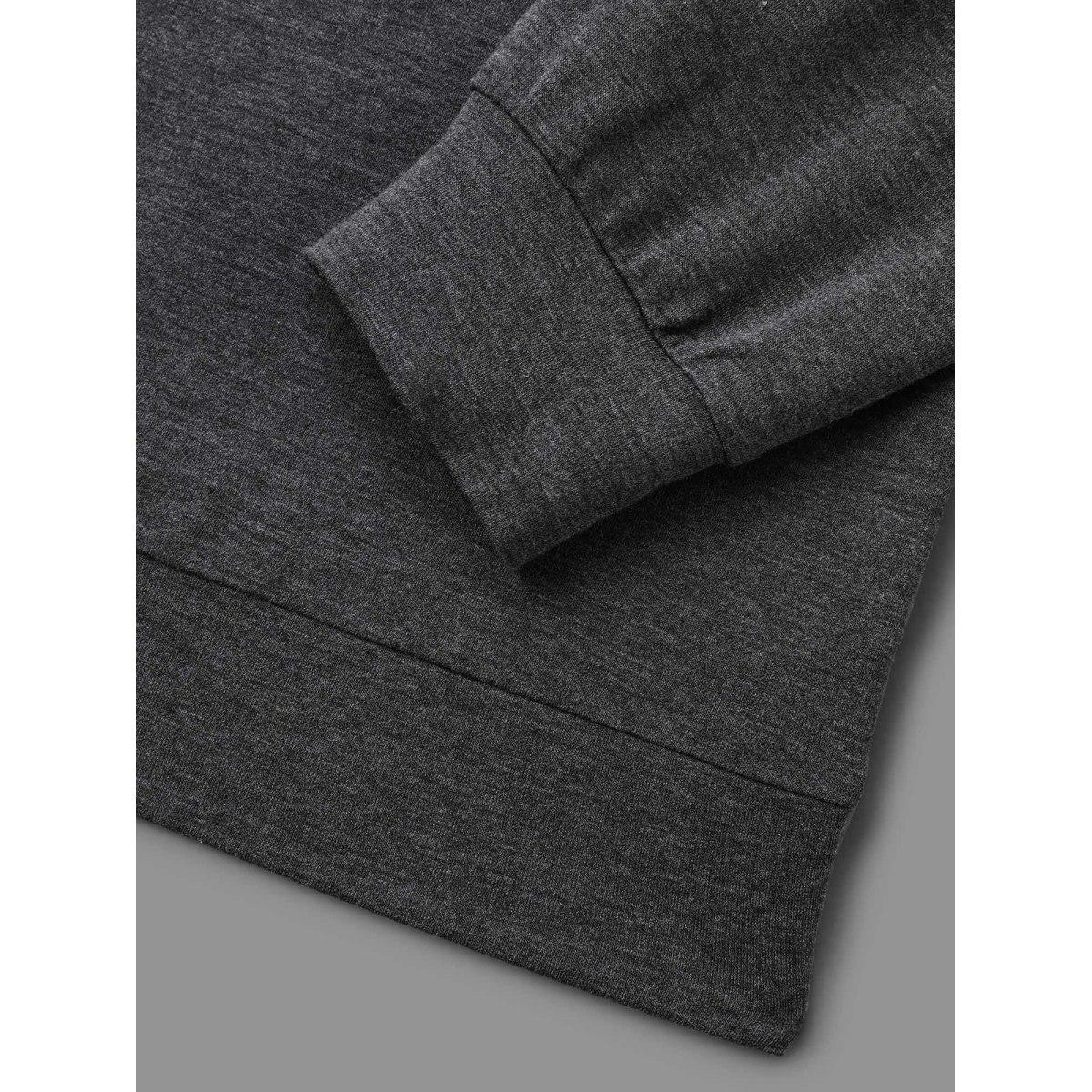 Plus Size Colorblock Contrast Round Neck Sweatshirt Women DimGray Casual Contrast Loose Round Neck Everyday Sweatshirts BloomChic 18-20/2X Product Image