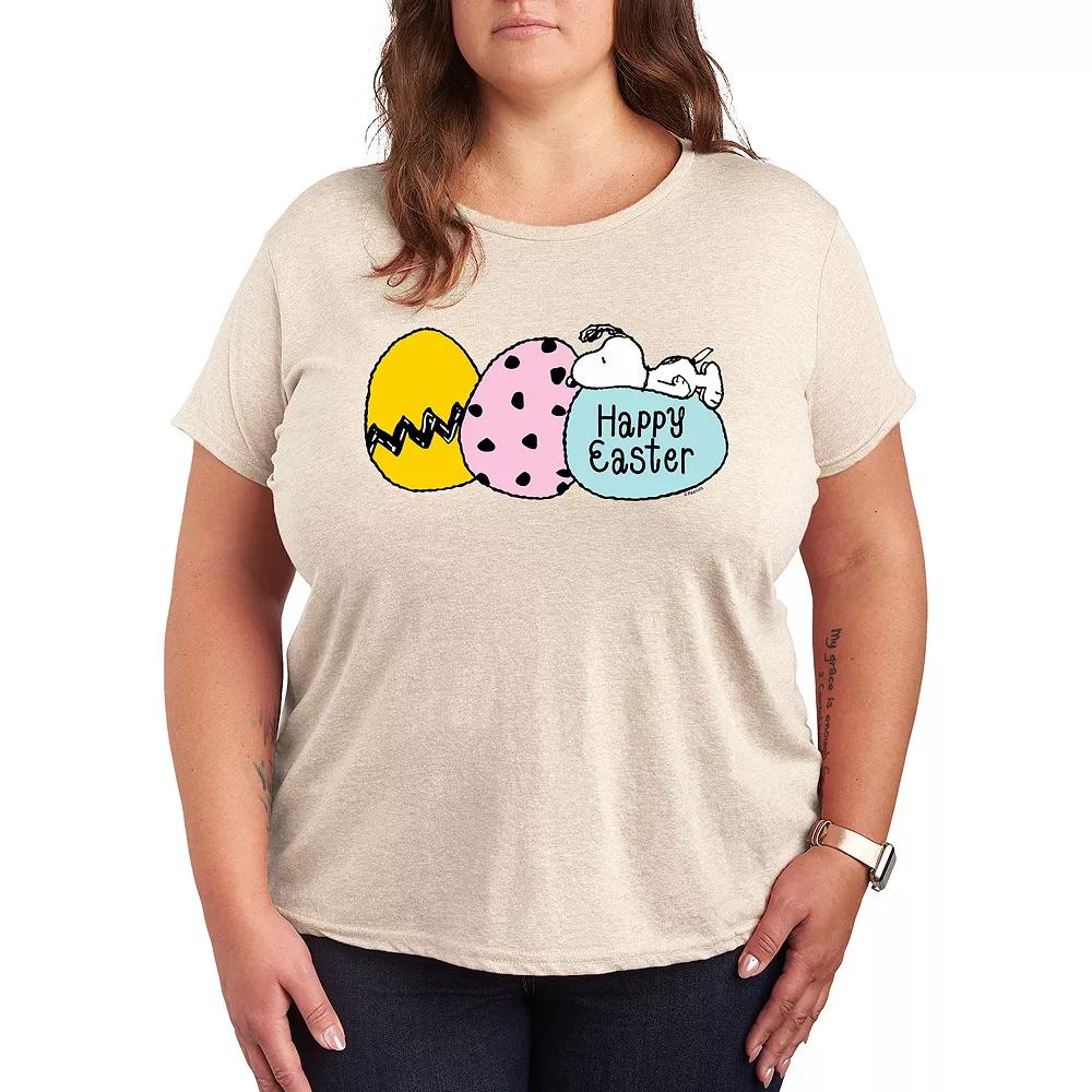 Plus Peanuts Snoopy Happy Easter Eggs Graphic Tee, Women's,  Product Image