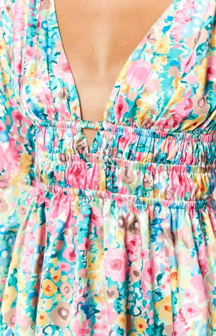 Genovia Floral Long Sleeve Mini Dress Product Image