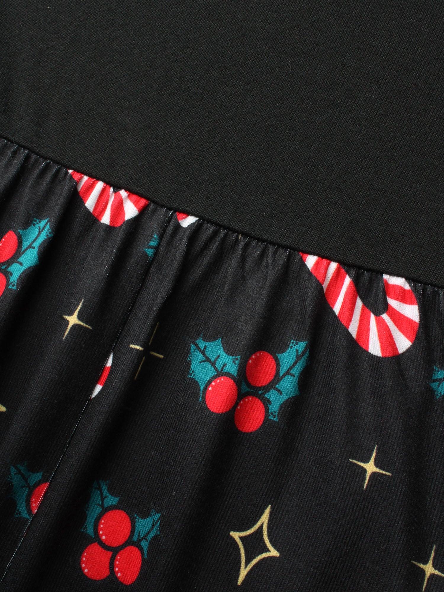 Festive Knit Printed Skirt Midi Dress Female Product Image