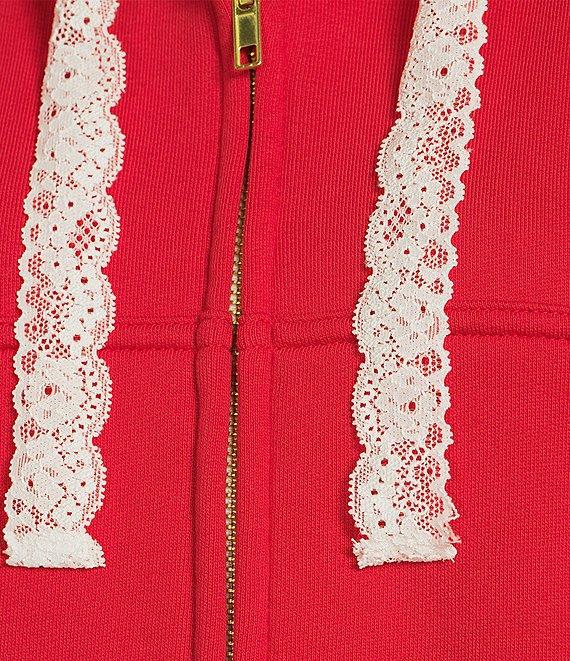 KatieJNYC Dylan Bow/Lace Coordinating Zip Up Hoodie Product Image