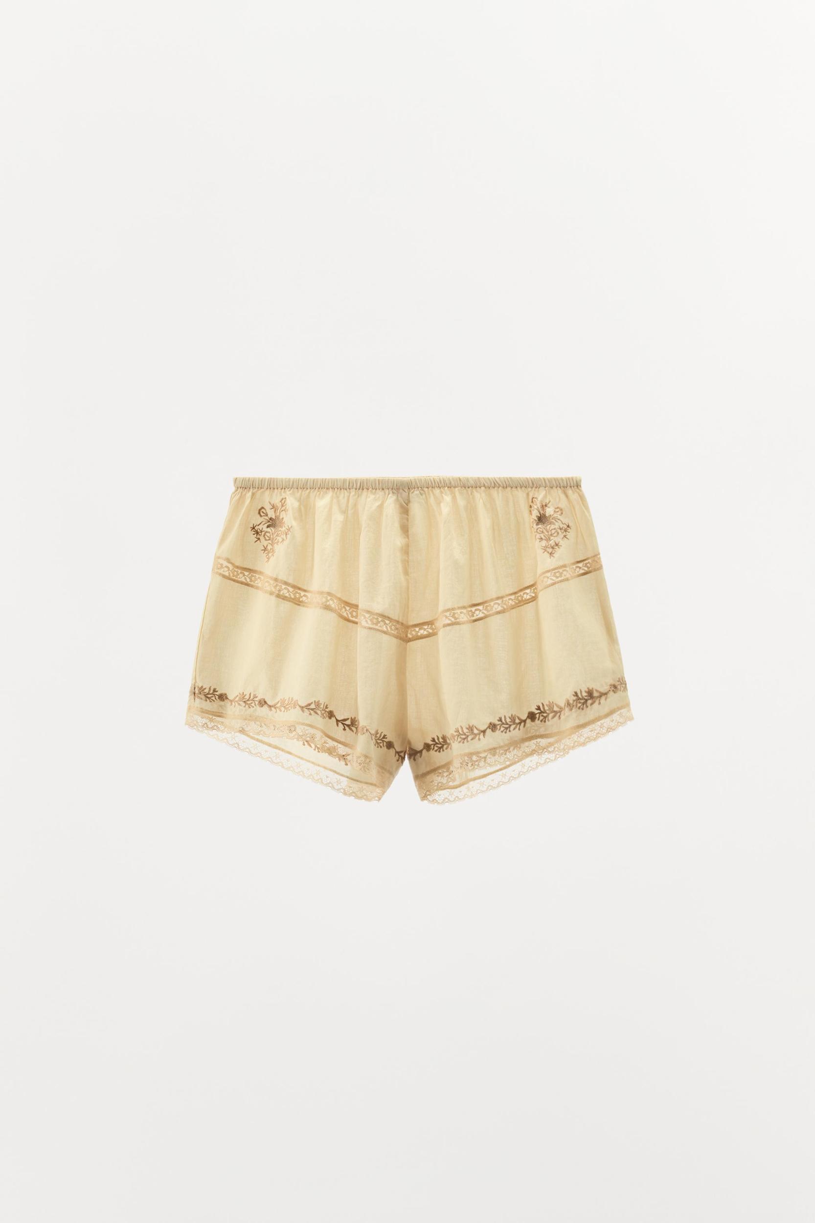 LIMITED EDITION FLORAL EMBROIDERY AND LACE SHORTS Product Image