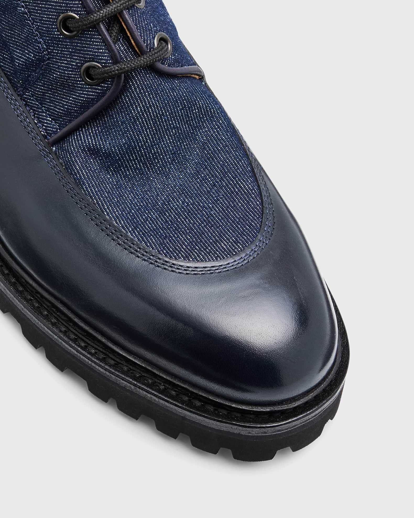 Men's Peak Denim and Leather Lace-Up Boots Product Image