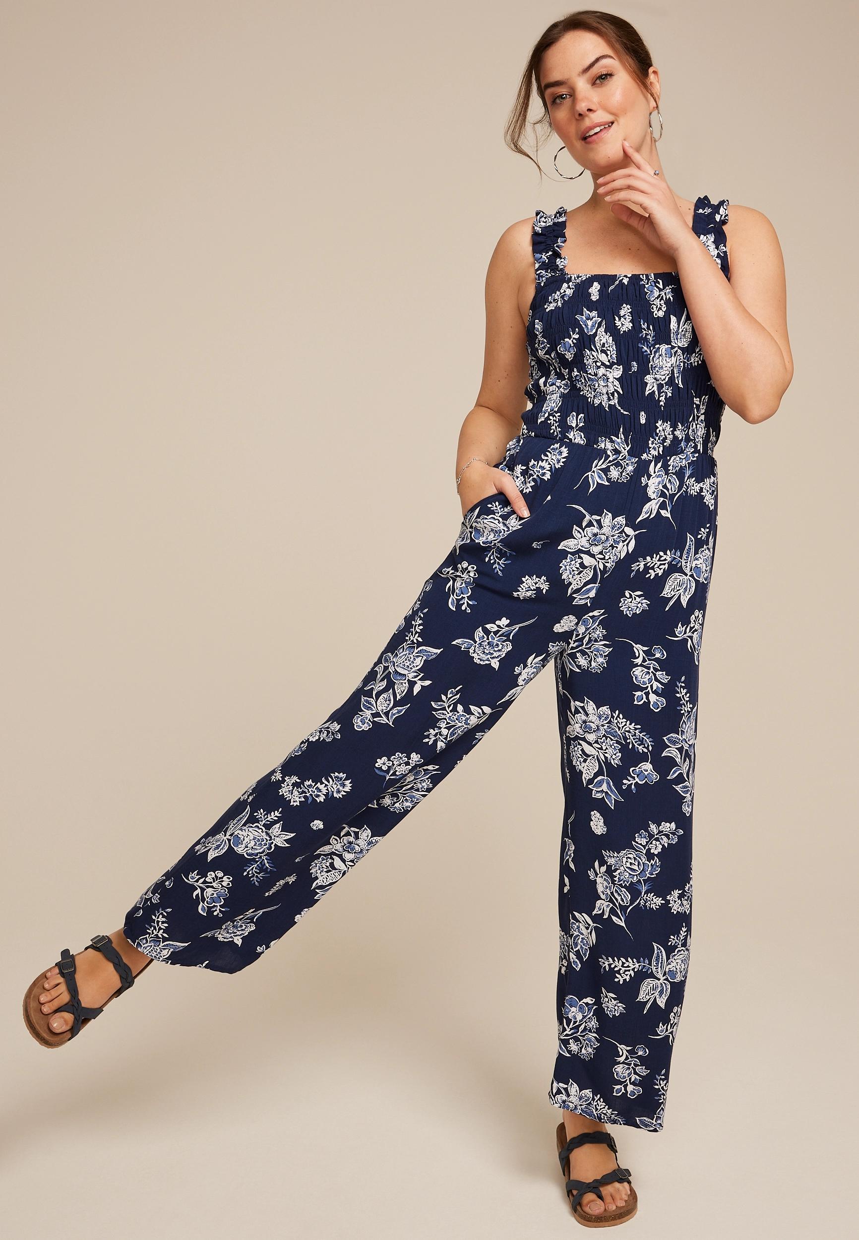 Floral Smocked Jumpsuit Product Image