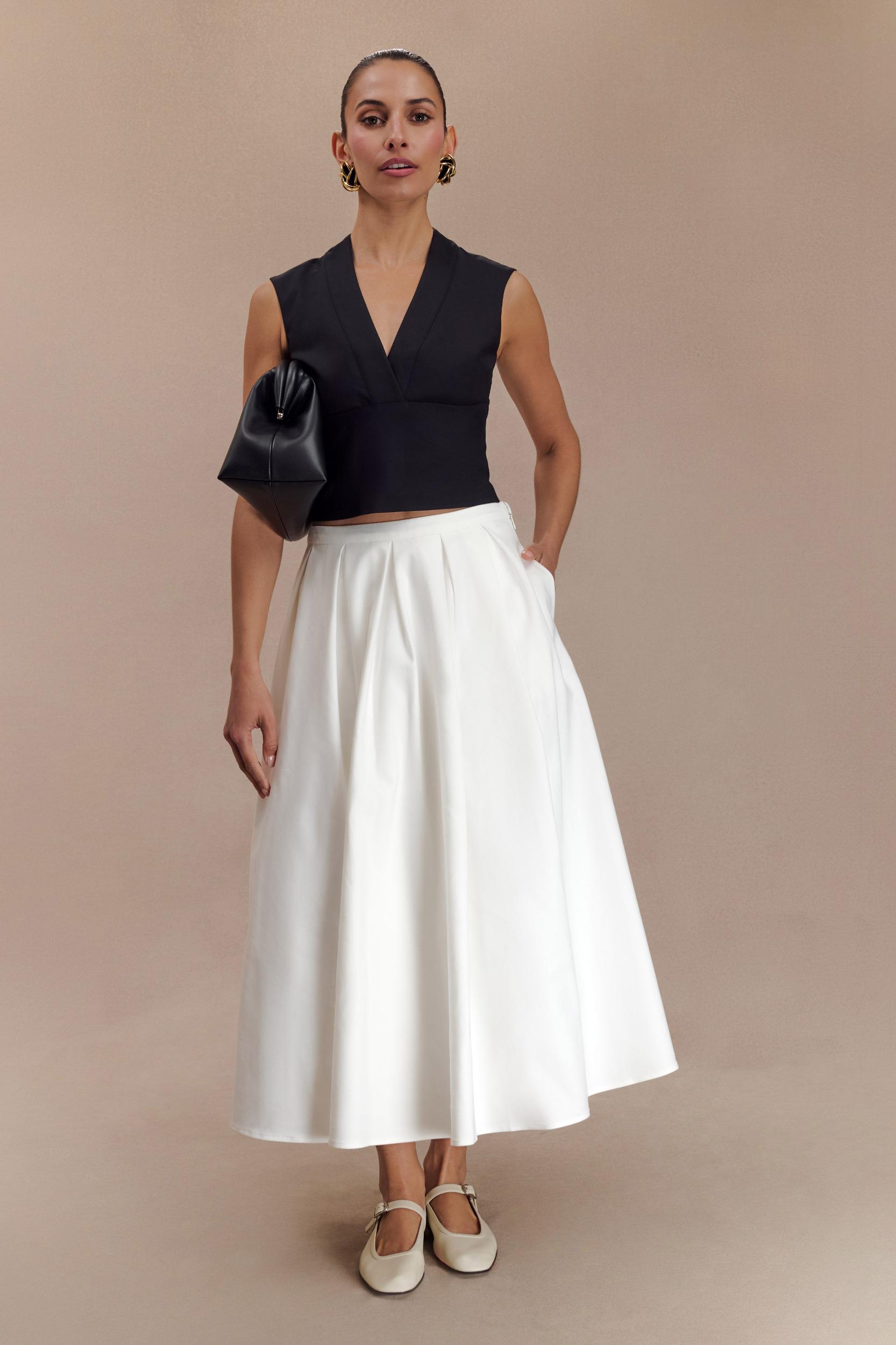 Jemima Sleeveless Cross Over Top - Black Product Image