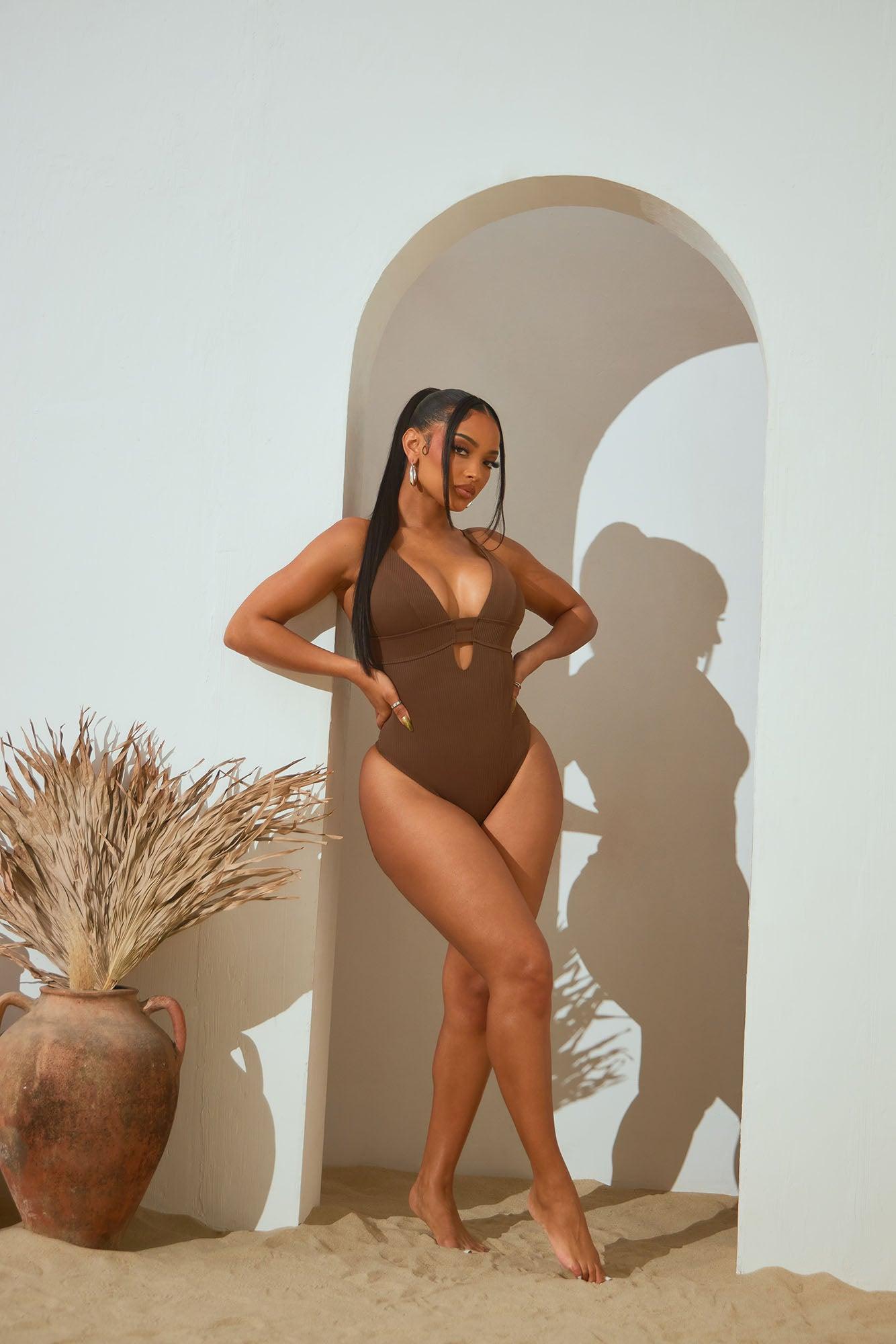 Sandy Moment One Piece Swimsuit - Mocha Product Image