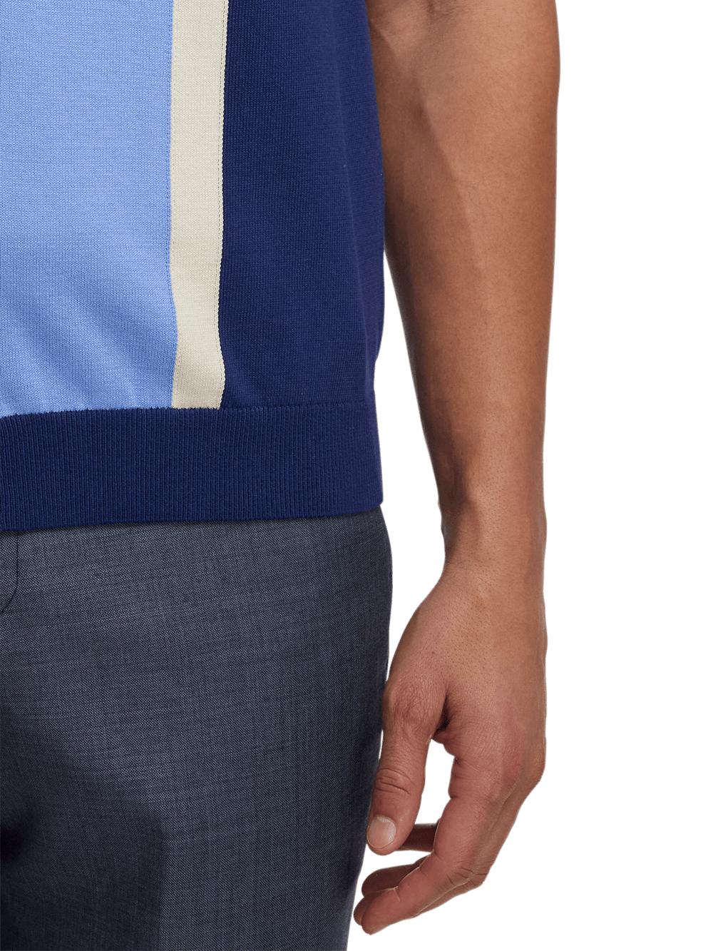 Cotton Button Front Polo - Navy Product Image