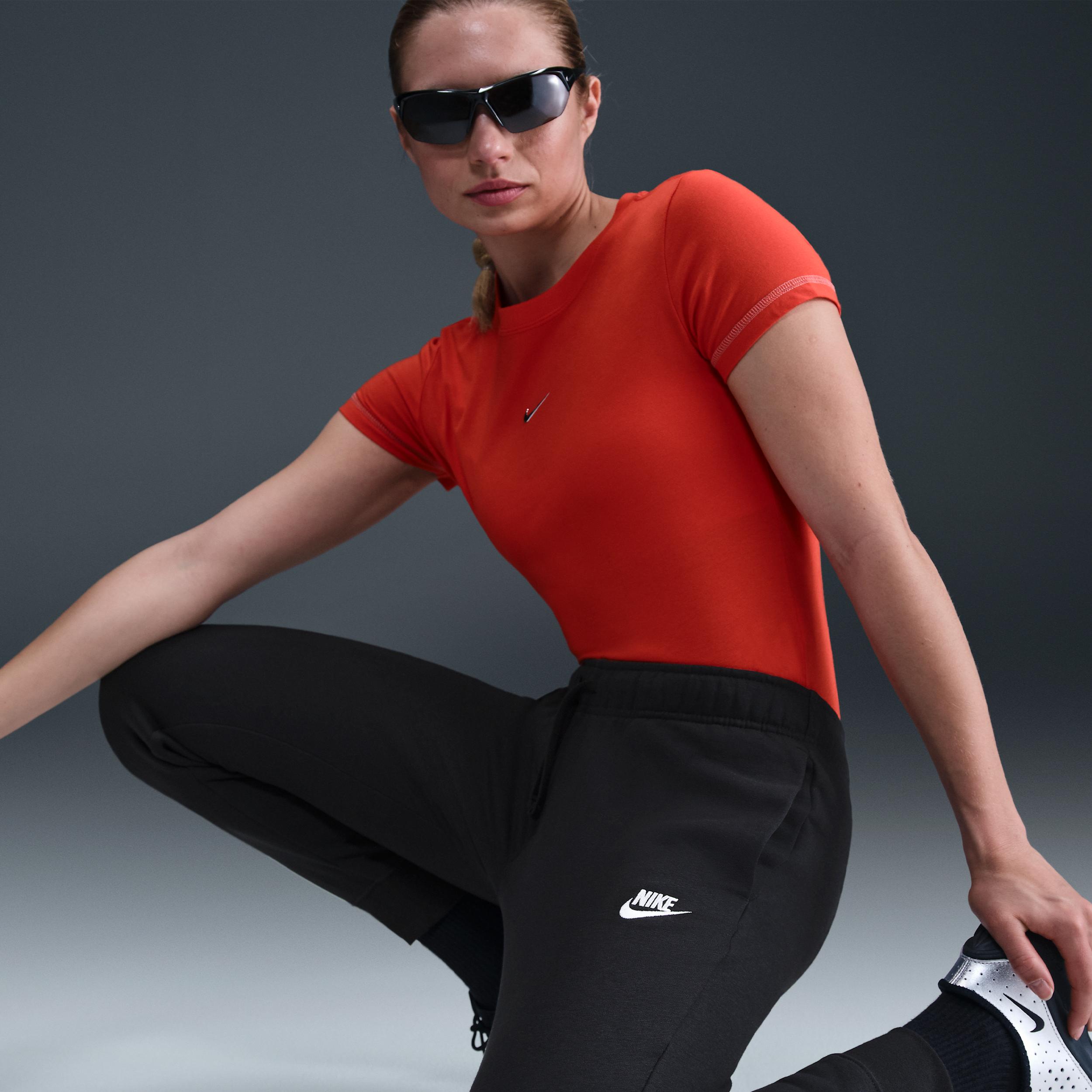 Womens Nike Sportswear Club Fleece Mid-Rise Jogger Pants | DQ5191-010 Product Image
