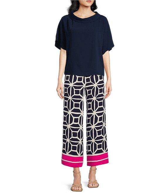 Trina Turk Honeysuckle Folded Boat Neck Short Dolman Sleeve Top Product Image