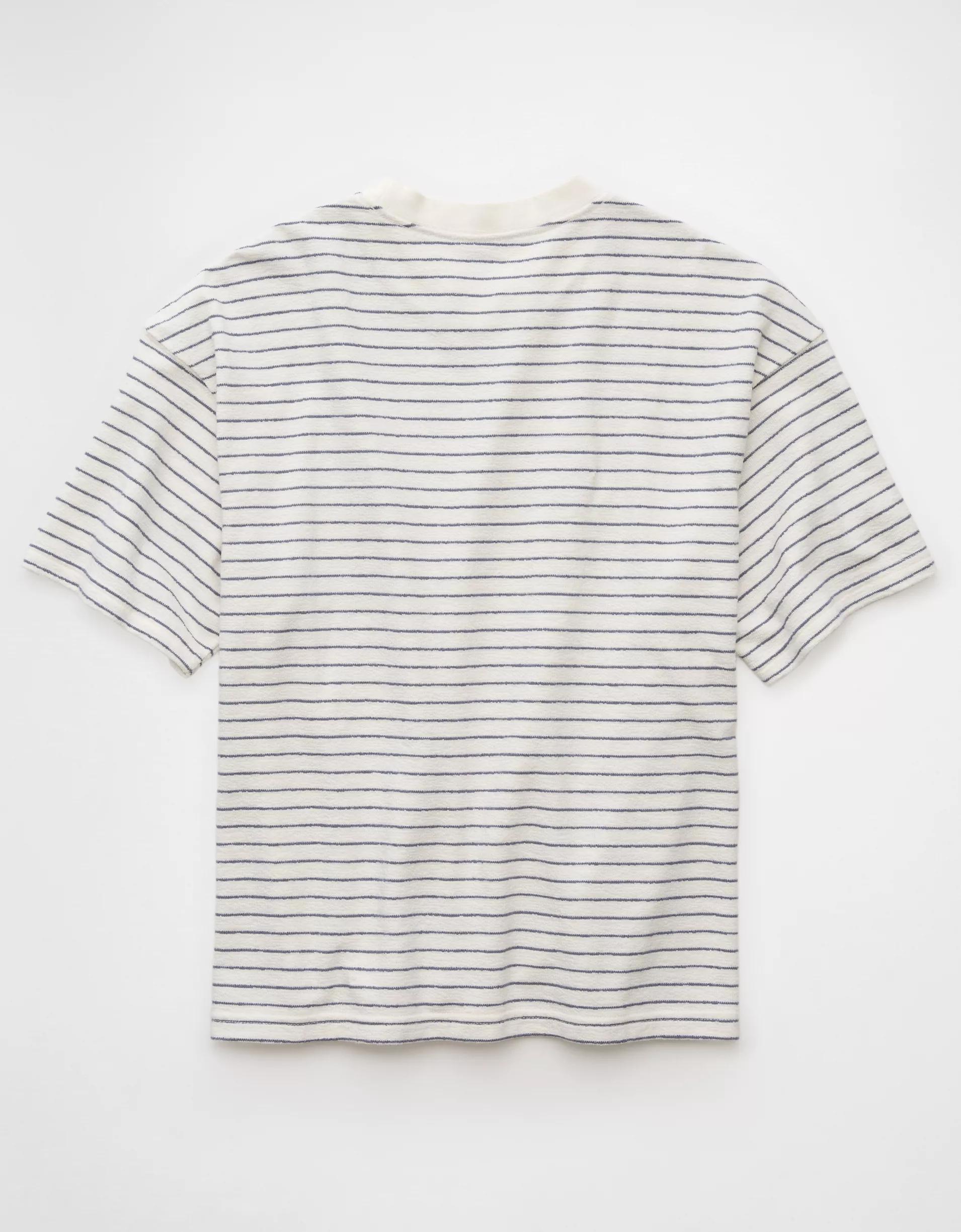 AE Boxy Textured Striped T-Shirt Product Image