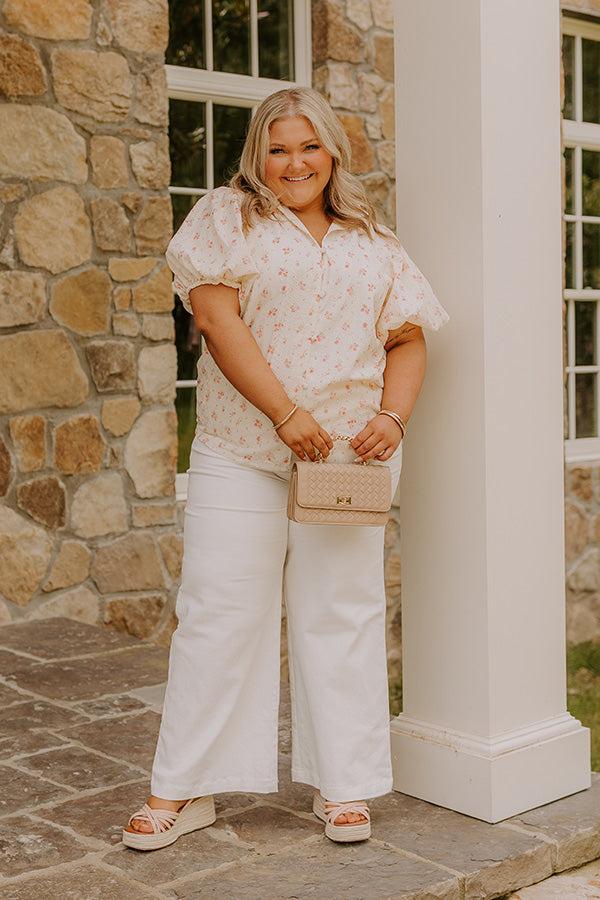 Honeysuckle Fields Floral Eyelet Top Curves Product Image