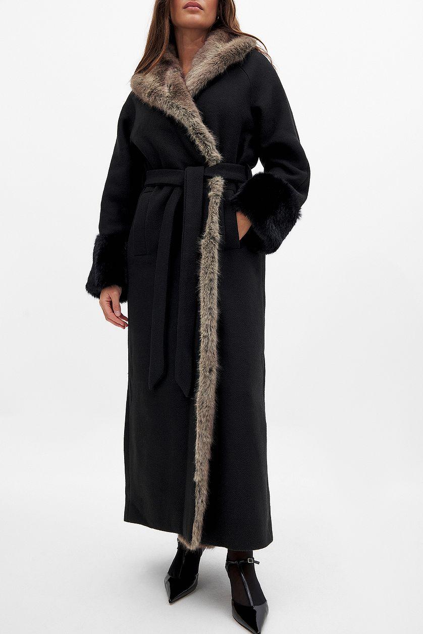 Faux Fur Long Coat Product Image
