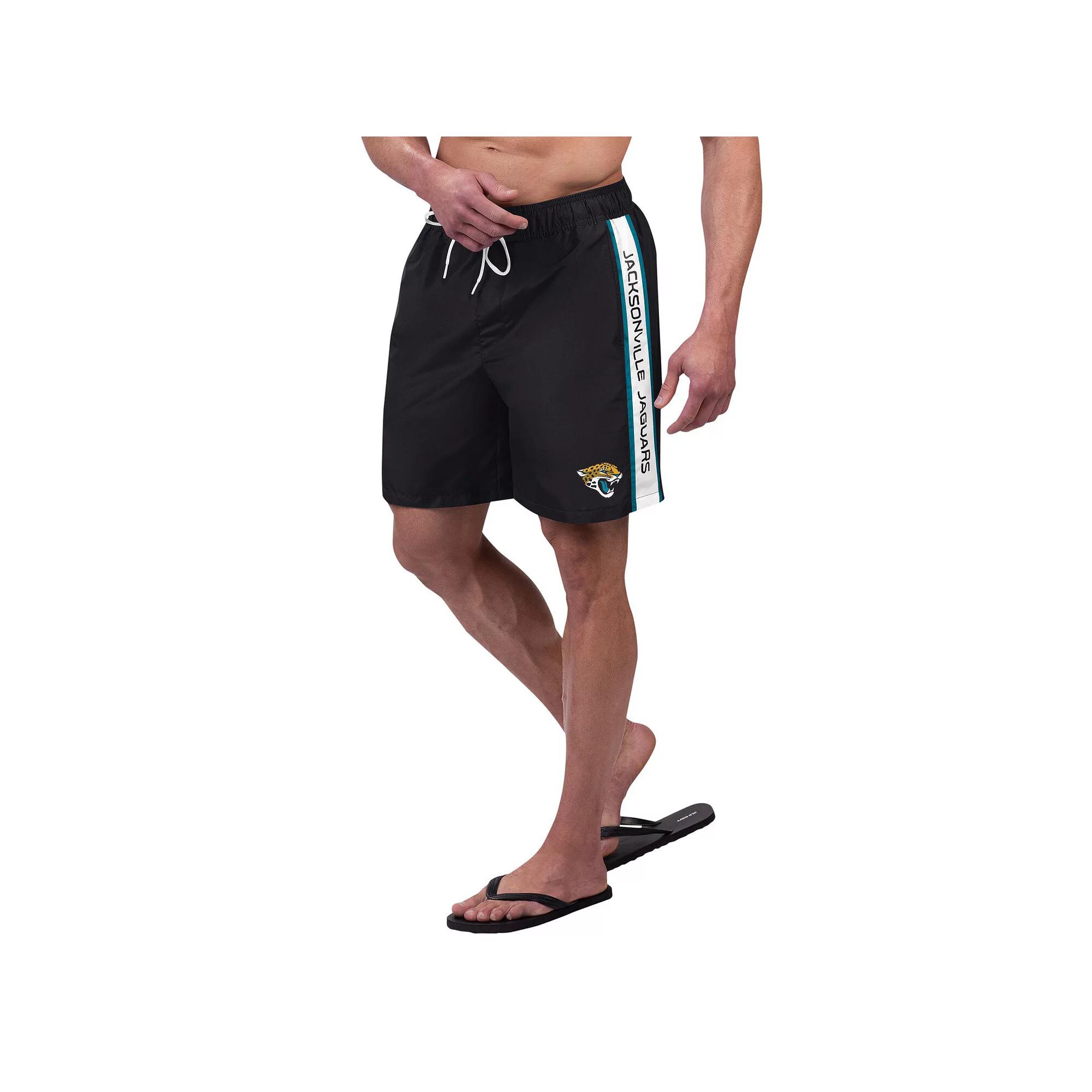 Men's G-III Sports by Carl Banks Black Jacksonville Jaguars Streamline Volley Swim Shorts,  Product Image