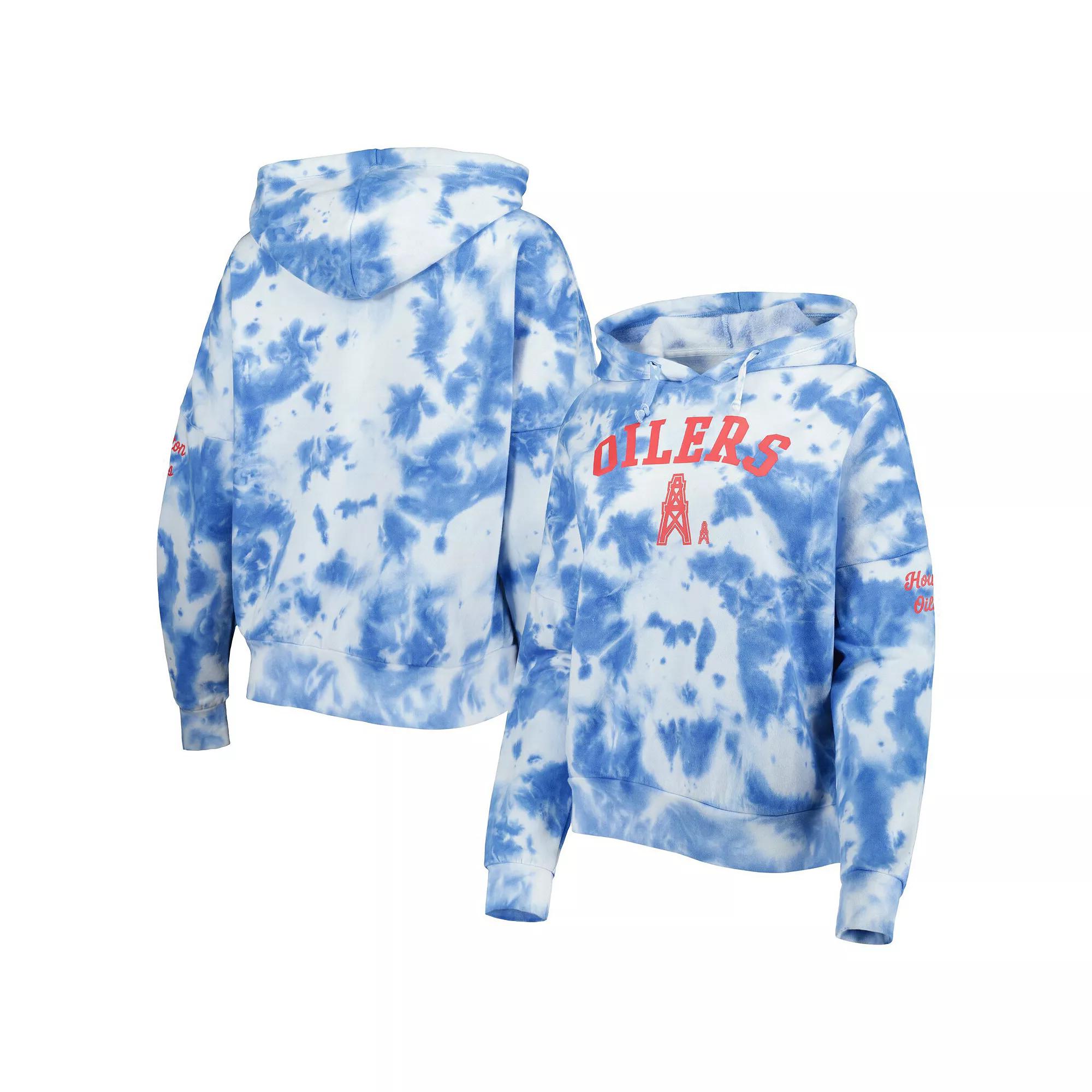 Women's New Era Light Blue Houston Oilers Gridiron Classics Cloud Dye Fleece Pullover Hoodie, Size: Medium, Nfl Light Product Image