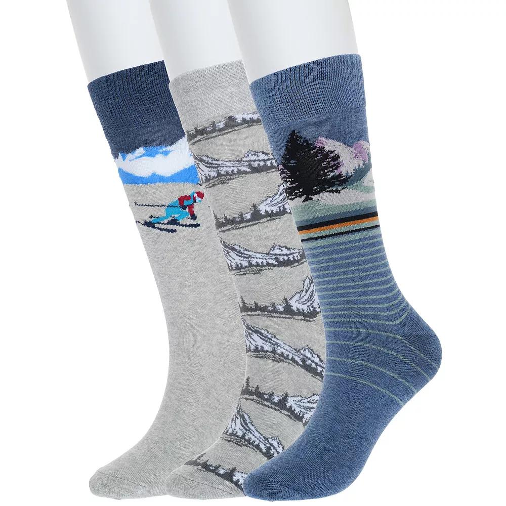 Men's Sonoma Goods For Life® 3-pack Mixed Novelty Socks, Skiing Product Image