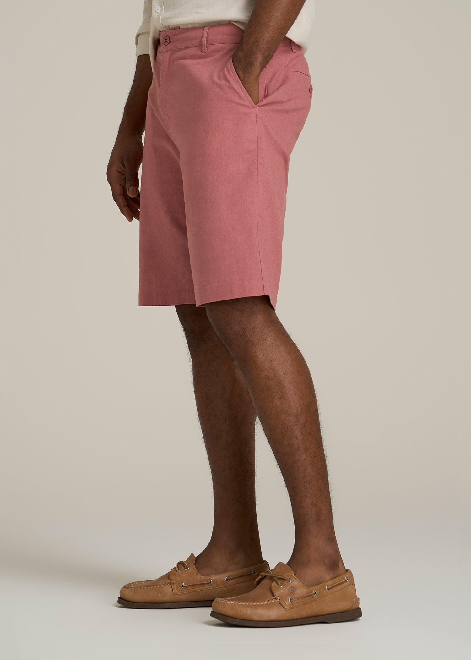 Linen Shorts For Tall Men in Withered Rose Male Product Image