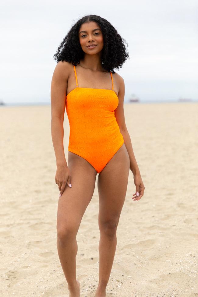 Coral Reef Orange Textured One Piece Swimsuit FINAL SALE Product Image