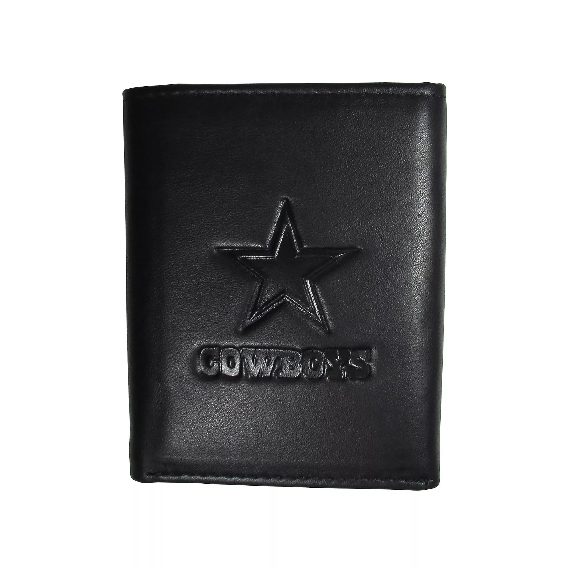 Men's Pittsburgh Steelers Embossed Leather Tri-Fold Wallet, Black Product Image