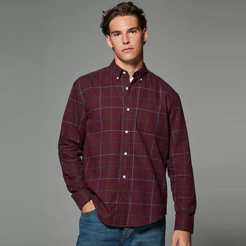 Men's NEXT Check Shirt, Size: Small, Red Product Image