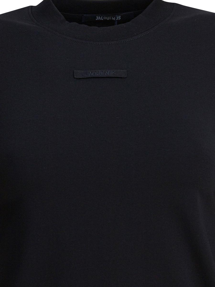 JACQUEMUS Top Le T-shirt Gros Grain In Cotone Stretch In Black Product Image