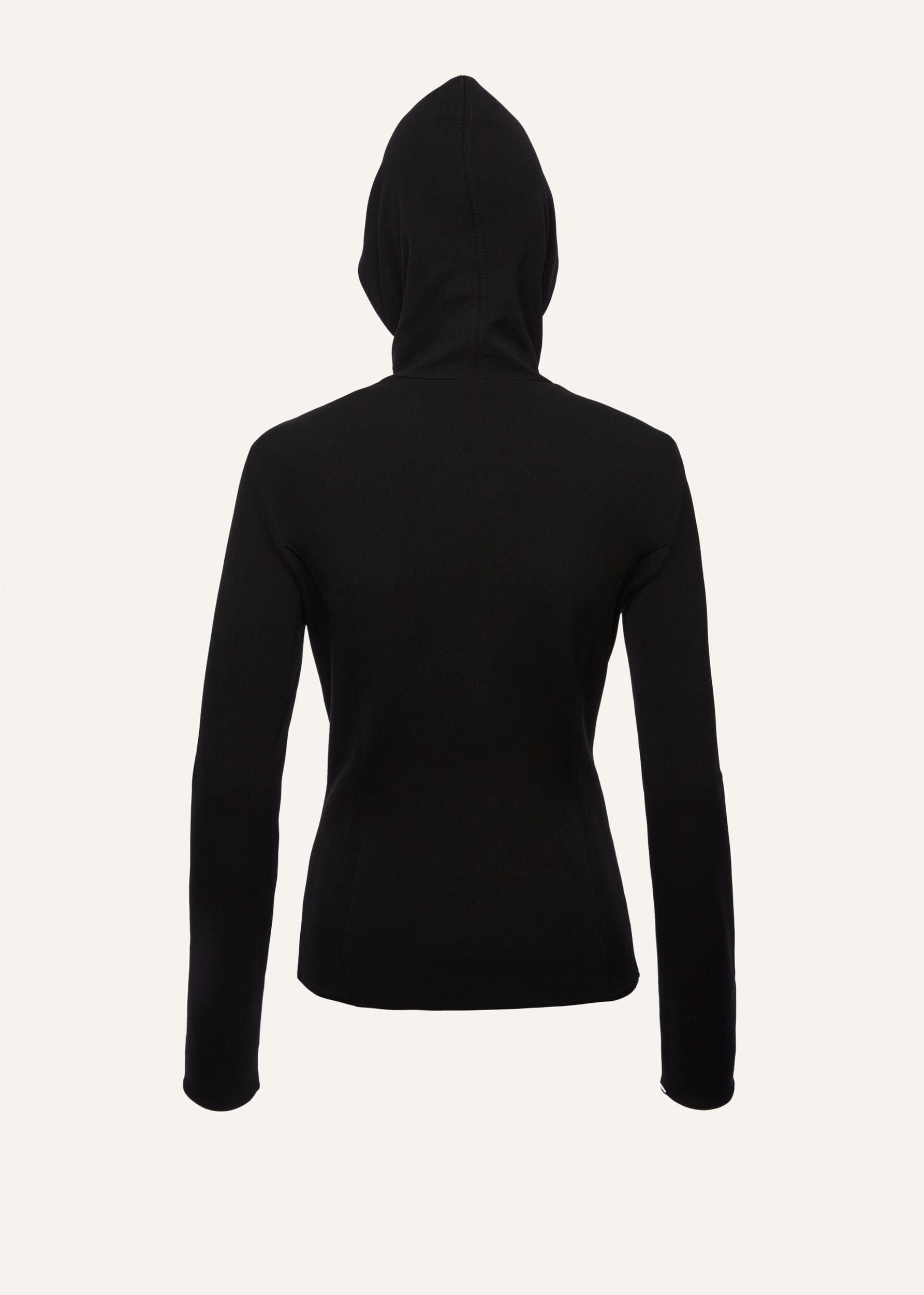 Half zip hoodie in black Product Image