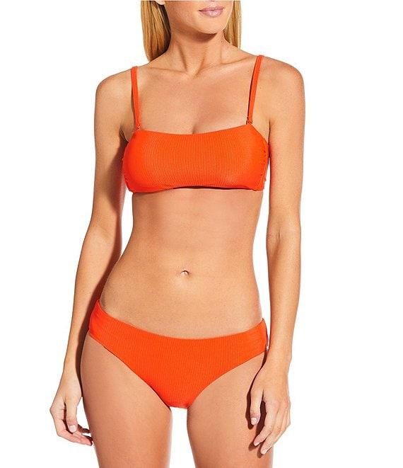 Gianni Bini Solid Ribbed Retro Hipster Swim Bottom Product Image