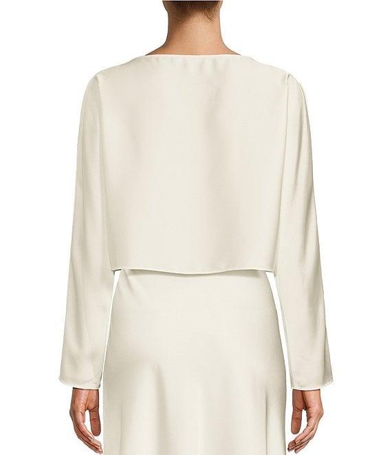 Antonio Melani Blyss Boat Neck Long Sleeve Coordinating Satin Blouse Product Image