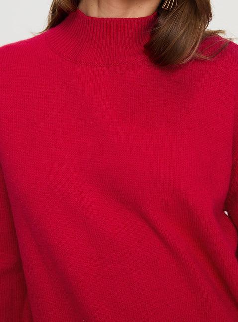 Oberan Knit Sweater Red Product Image