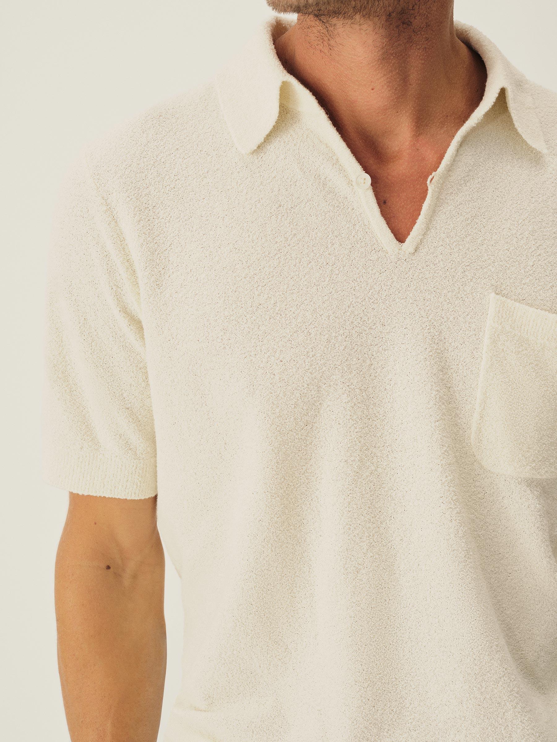 Ivory Cotton Loop Terry Polo Product Image